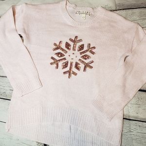 Pink Republic Sequin Snowflake Sweater